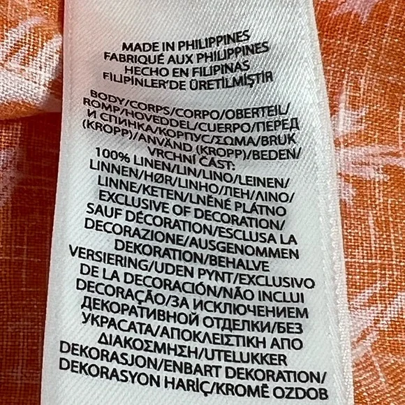 Ralph Lauren Orange Shirt with White Nautical Print - Picture 5 of 6